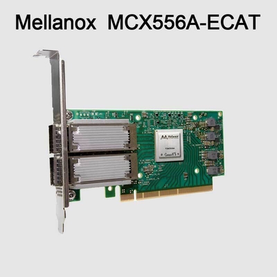 محول ConnectX-5 VPI بطاقة الشبكة Mellanox EDR IB 100 جيجابت ثنائي المنفذ QSFP28 PCIe3.0 MCX556A-ECAT