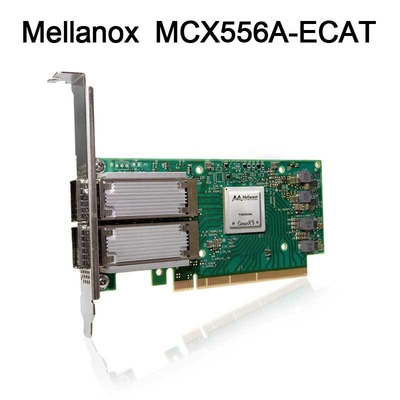 محول ConnectX-5 VPI بطاقة الشبكة Mellanox EDR IB 100 جيجابت ثنائي المنفذ QSFP28 PCIe3.0 MCX556A-ECAT