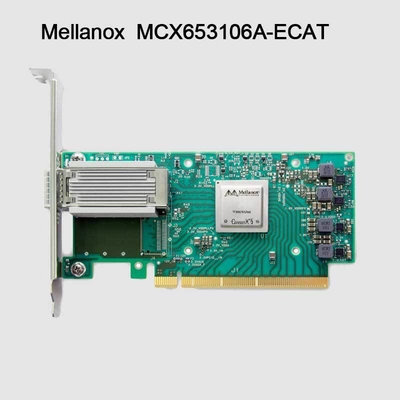 100g HDR Infiniband Mellanox 100gb Nic واجهة الشبكة QSFP56 MCX653106A-ECAT