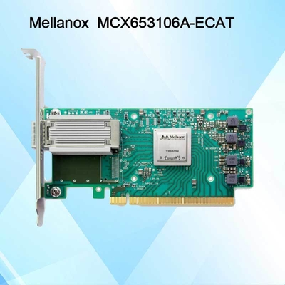 100g HDR Infiniband Mellanox 100gb Nic واجهة الشبكة QSFP56 MCX653106A-ECAT