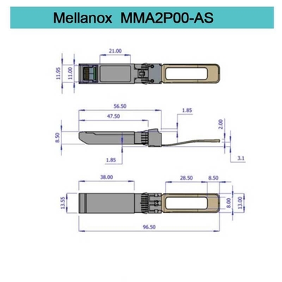 وحدة الإرسال والاستقبال ميلانوكس SFP القابلة للتوصيل MMA2P00-AS 25GbE LC-LC SR تصل إلى 100 متر