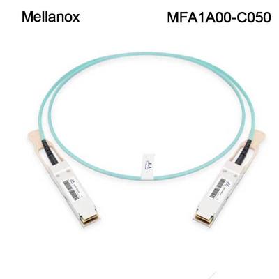 QSFP LSZH Mellanox AOC كابل بصري نشط MFA1A00-C050 100GbE 50m جديد وأصلي