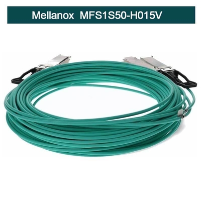 MFS1S50-H015V كابل Mellanox Aoc InfiniBand Active Copper QSFP + إلى SFP + مجموعة الكابلات