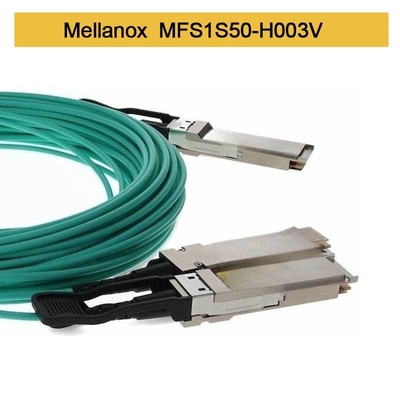 كابل MFS1S50-H003V AOC بسرعة 200 جيجابت إيثرنت إلى 2x100 جيجابت إيثرنت QSFP56 إلى 2xQSFP56 MMF Mellanox AOC