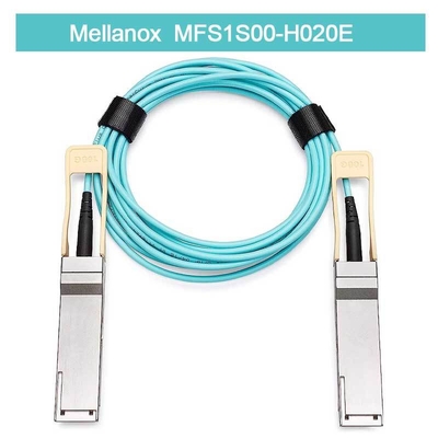 كابل AOC من Mellanox ذو زمن وصول منخفض MFS1S00-H020E كابل مقسم إيثرنت 200 جيجابت إي إلى 2x100 جيجابت إي بطول 20 متر