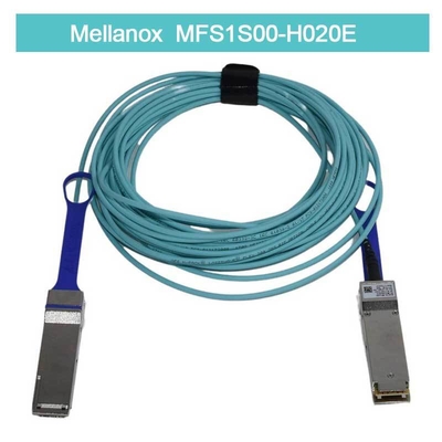 كابل AOC من Mellanox ذو زمن وصول منخفض MFS1S00-H020E كابل مقسم إيثرنت 200 جيجابت إي إلى 2x100 جيجابت إي بطول 20 متر