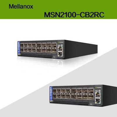 أقصى سرعة EDR Nvidia Mellanox Spectrum بناءً على 100 جيجابت إيثرنت مفتوح 1U مع نظام تشغيل Cumulus Linux MSN2100-CB2RC 16 منفذ Qsfp28