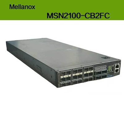 MSN2100-CB2FC مفتاح Nvidia Spectrum 100 جيجابايت 1u سرعة قصوى 1 جيجابايت Cumulus Linux 16 منفذ Qsfp28 2 مزود طاقة تيار متردد X86 ثنائي النواة عمق قصير تدفق هواء P2c