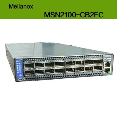 MSN2100-CB2FC مفتاح Nvidia Spectrum 100 جيجابايت 1u سرعة قصوى 1 جيجابايت Cumulus Linux 16 منفذ Qsfp28 2 مزود طاقة تيار متردد X86 ثنائي النواة عمق قصير تدفق هواء P2c