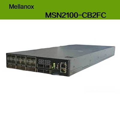 MSN2100-CB2FC مفتاح Nvidia Spectrum 100 جيجابايت 1u سرعة قصوى 1 جيجابايت Cumulus Linux 16 منفذ Qsfp28 2 مزود طاقة تيار متردد X86 ثنائي النواة عمق قصير تدفق هواء P2c