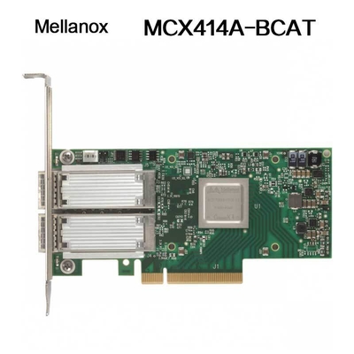 بطاقة واجهة شبكة Nvidia 900-9X426-0054-Sq0 MCX414A-Bcat Connectx-4 En، منفذ مزدوج 40/56 جيجابت في الثانية Qsfp28، PCIe3.0 x8، دعامة طويلة