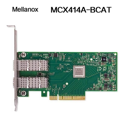 بطاقة واجهة شبكة Nvidia 900-9X426-0054-Sq0 MCX414A-Bcat Connectx-4 En، منفذ مزدوج 40/56 جيجابت في الثانية Qsfp28، PCIe3.0 x8، دعامة طويلة