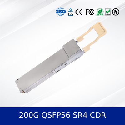 200G QSFP56 SR4 CDR Optical Transceiver Module 100m على Om4 / 70m على Om3 اتصال الحوسبة عالية الأداء للألياف لمراكز البيانات