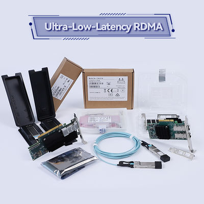 بطاقة واجهة شبكة Nvidia 900-9X426-0054-Sq0 MCX414A-Bcat Connectx-4 En، منفذ مزدوج 40/56 جيجابت في الثانية Qsfp28، PCIe3.0 x8، دعامة طويلة