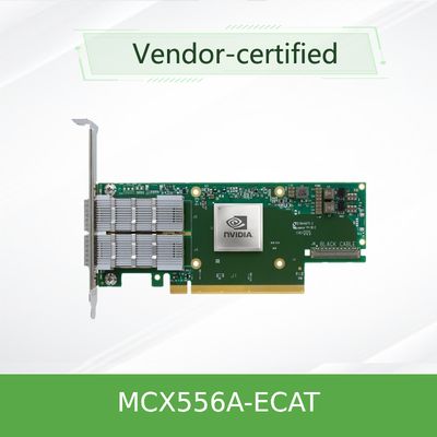 محول ConnectX-5 VPI بطاقة الشبكة Mellanox EDR IB 100 جيجابت ثنائي المنفذ QSFP28 PCIe3.0 MCX556A-ECAT