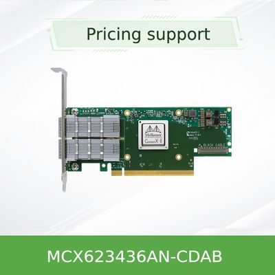 بطاقة "إنفيديا" MCX623436an-Cdab Connectx-6 Dx En، 100GB، Ocp3.0، مع إدارة المضيف، Qsfp56 منفذ مزدوج، Pcie 4.0 X16، لا تشفير، المسمار (سحب علامة التبويب)