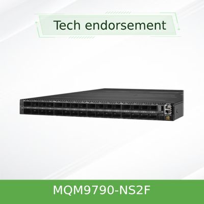 مفتاح الشبكة Mellanox MQM9790-NS2F ((920-9B210-00FN-0D0) الكم-2 NDR 64 X 400Gb / S منافذ 32 OSFP أقفاص غير مديرة الطاقة إلى المرفق P2C