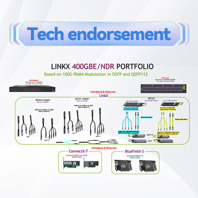 00 جيجابايت/ثانية إلى 2x100 جيجابايت/ثانية Mellanox AOC IB HDR QSFP56 إلى 2 MFS1S50-H005E MFS1S50-H010E MFS1S50-H015V