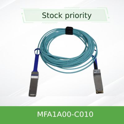100GbE LSZH ميلانوكس QSFP28 كبل بصري نشط AOC MFA1A00-C010 10 م