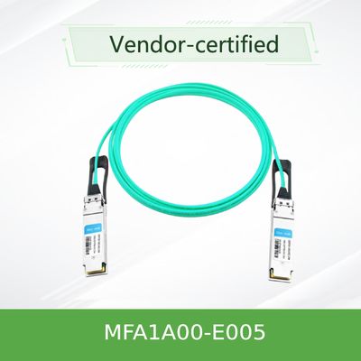 MFA1A00-E005 كبل بصري نشط InfiniBand EDR يصل إلى 100 جيجابت / ثانية QSFP LSZH 5 م كابل Mellanox AOC
