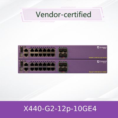 104GBPS 16531 X440 Extreme Network AVB Switch G2 12p 10GE4 4 عن طريق الترخيص