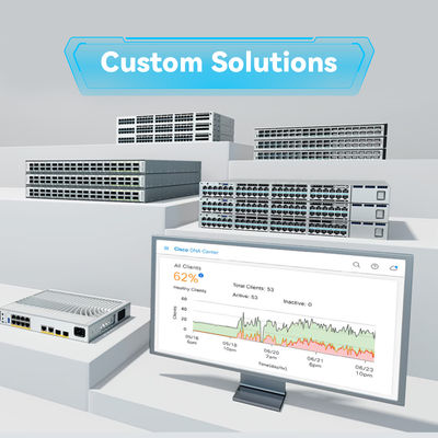 C9200-48p-E 48X 1g RJ45 Poe+Port Network Switch 48 Port Poe+Network Essentials مع إمدادات الطاقة المتغيرة X1
