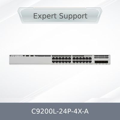 مفتاح شبكات سيسكو C9200L-24p-4X-a، جديد، أصلي، مختوم من المصنع، 9200L، 24 منفذ PoE+، 4 × 1 جيجا، إصدار Advantage