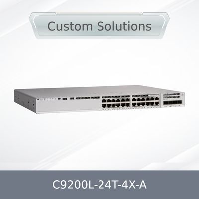 مفتاح Cisco C9200L-24t-4X-a Catalyst 9200L جديد أصلي، 24 منفذ، 4X 1 جيجا، SNMP، قابل للتكديس، QoS، LACP، مفتاح Cisco C9200L-24t-4X-a