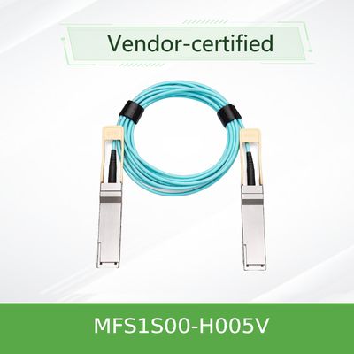 NVIDIA MFS1S00-H005V كابل بصري نشط QSFP56 بسرعة 200 جيجابت/ثانية - كابل AOC بطول 5 أمتار لـ HDR InfiniBand و 200 جيجابت إيثرنت