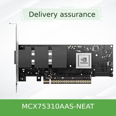 محول NVIDIA ConnectX-7 MCX75310AAS-NEAT مزدوج المنفذ بسرعة 400 جيجابت/ثانية InfiniBand و Ethernet ذكي – PCIe 5.0 x16، NDR