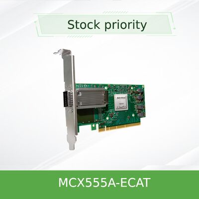 NVIDIA MCX555A-ECAT 100Gb / s منفذ واحد QSFP28 InfiniBand Adapter PCIe 3.0 x16 ConnectX-5 بطاقة الشبكة