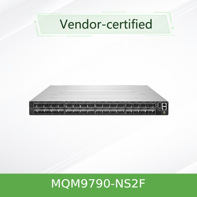 NVIDIA MQM9790-NS2F 400Gb/s InfiniBand Switch 64 منفذ NDR، 51.2Tb/s، مُدارة خارجيًا، 1U لمجموعات HPC و AI