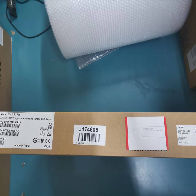 36p EDR المُدار خارجيًا 100Gb / S Smart ميلانوكس Infiniband Switch MSB7890-ES2F Non-Blocking