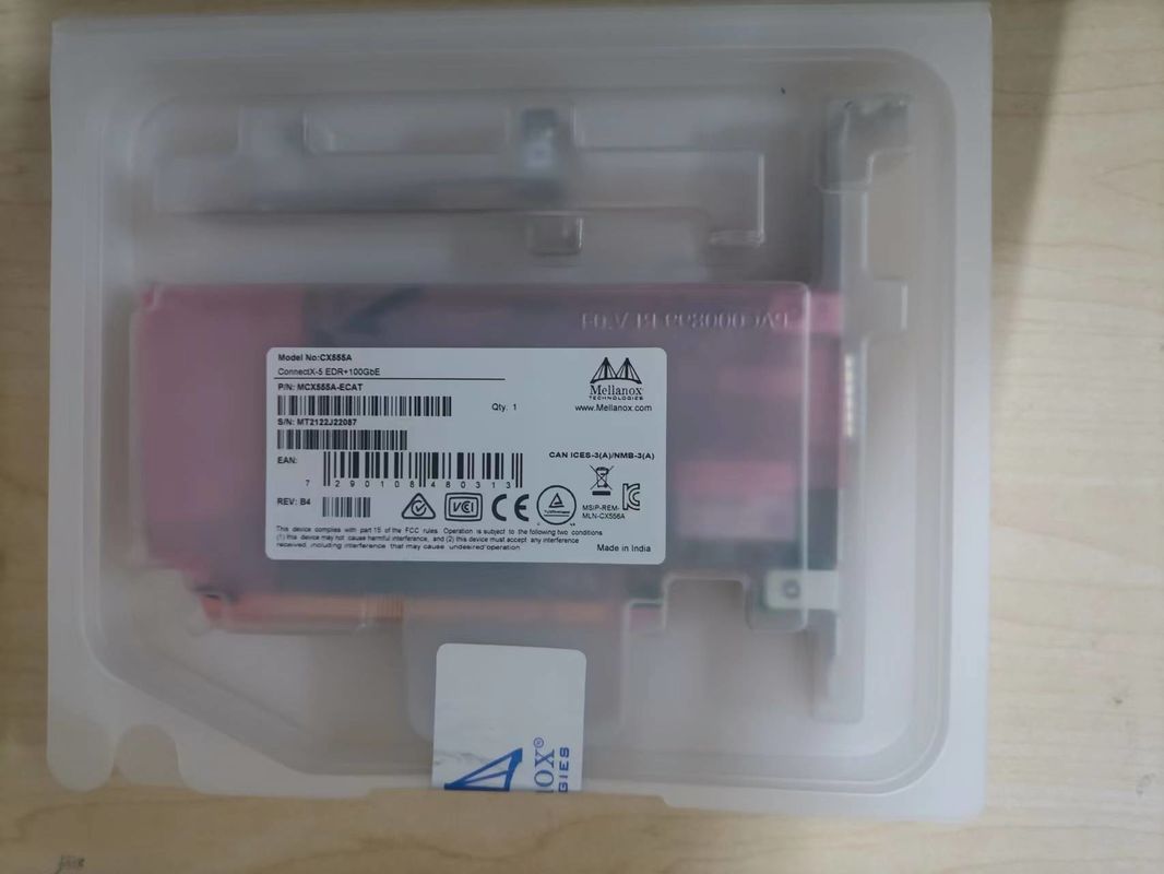 بطاقة شبكة ميلانوكس VPI ميلانوكس 100gbe Nic بطاقة محول MCX555A-ECAT ConnectX-5 EDR 100GbE