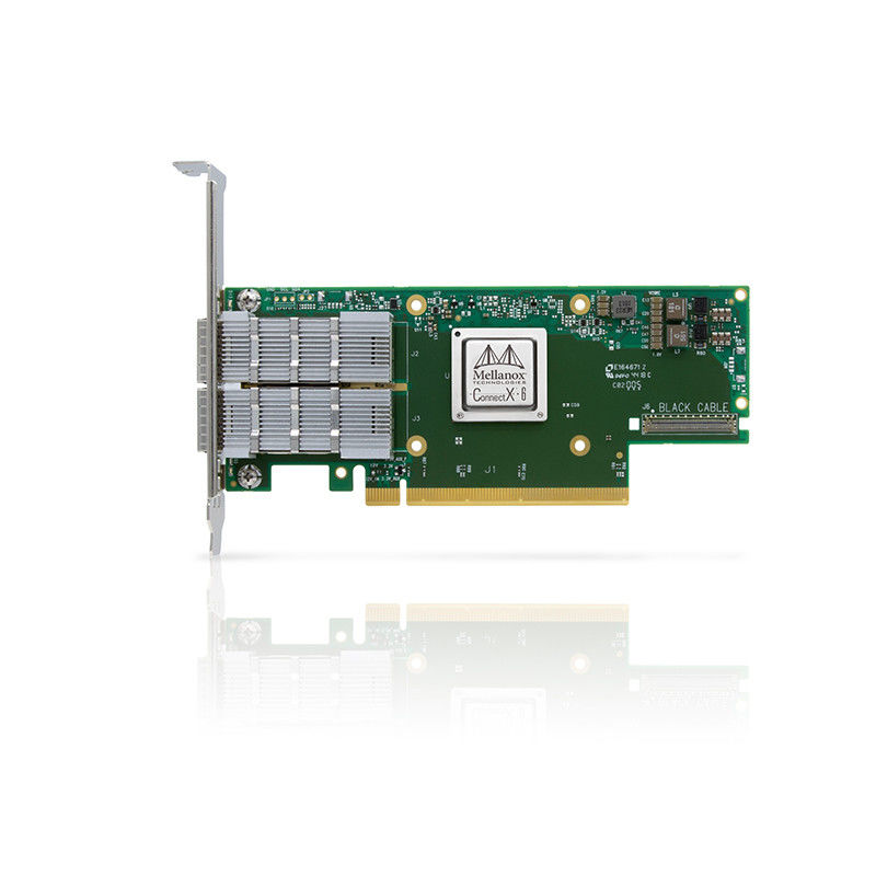 Dual Port Ethernet HDR 200GbE ميلانوكس Network Card VPI Adapter MCX653106A-HDAT ConnectX 6 QSFP56