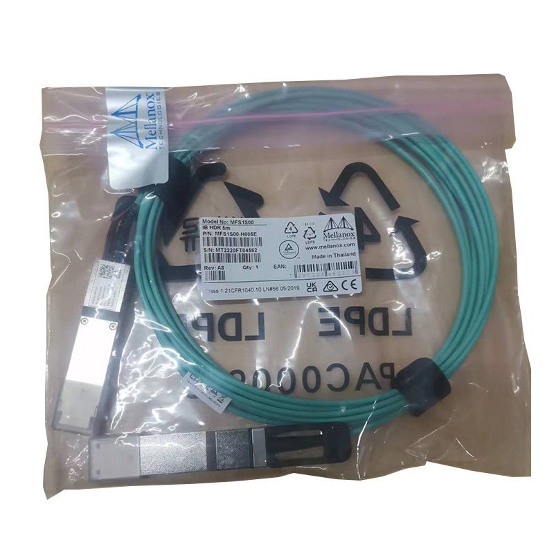 Nvidia Mfs1s00-Hxxxv 200GB/S Qsfp56 Mmf Aoc Mfs1s00-H010e كابل بصري نشط، يصل إلى 200gbps، Qsfp56 إلى Qsfp56