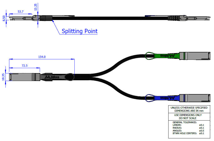 2m HDR100 Mellanox DAC كبل توصيل مباشر من الألياف MCP7H50-H002R26 MCP7H50-V0xxR QSFP56