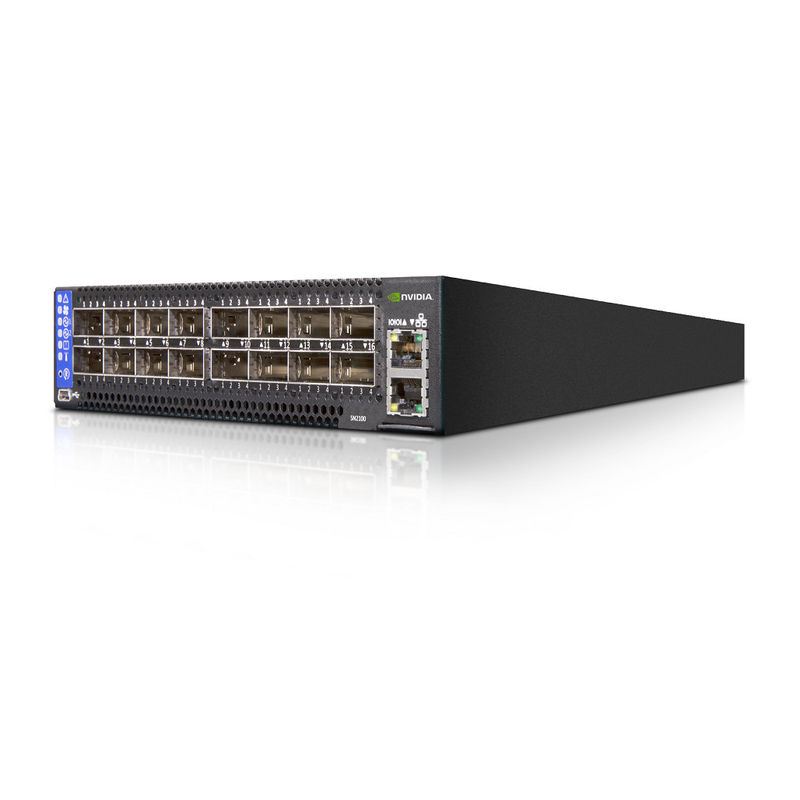 2 Core Short Depth ميلانوكس SN2000 Switch MSN2100-CB2F 100GbE 1U 16 QSFP28 2 AC PSUs X86