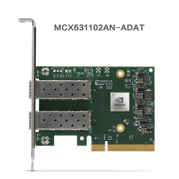 بطاقة شبكة Nic ميلانوكس سعة 25 جيجا بايت MCX631102AN-ADAT بمنفذ مزدوج SFP28 PCIE 4.0 X8