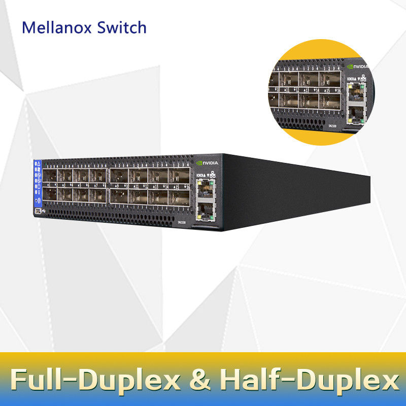 2 Core Short Depth ميلانوكس SN2000 Switch MSN2100-CB2F 100GbE 1U 16 QSFP28 2 AC PSUs X86