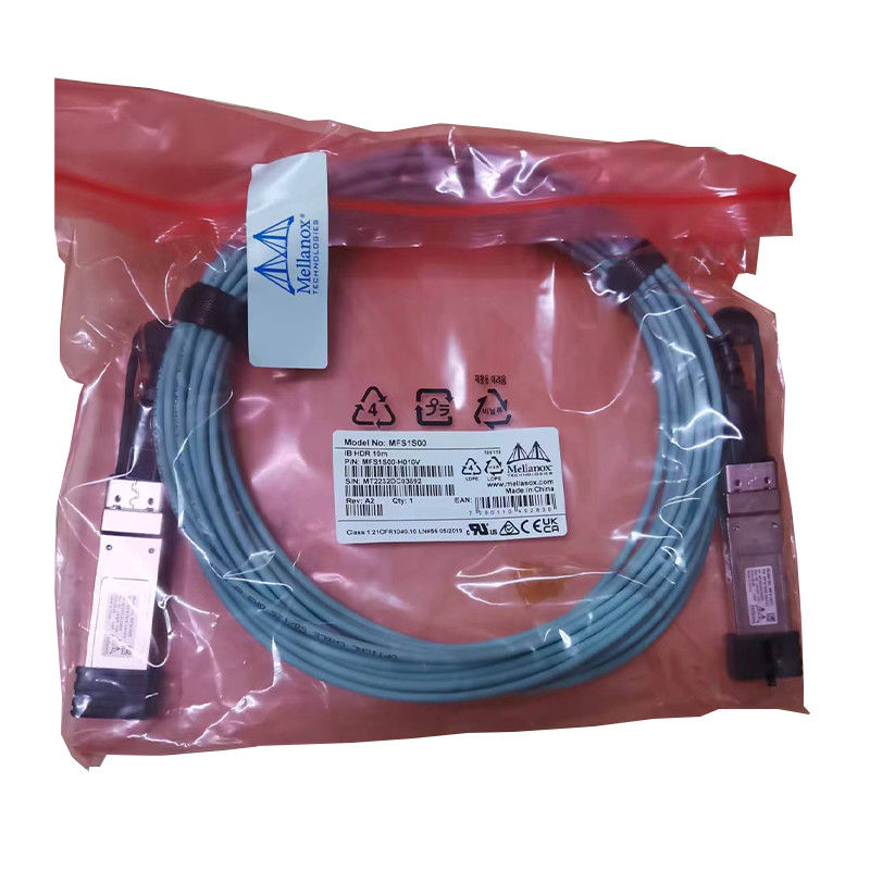 كابل Mellanox AOC DAC MFS1S00-H015V كابل الألياف Aoc وصلات مركز بيانات فعالة بسرعة 100 جيجابت 25 جيجابت
