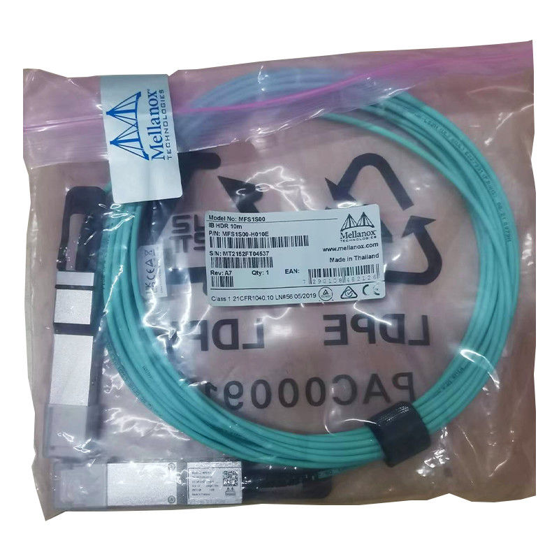 MFS1S50-H010V كابل Aoc 200 جيجابت إلى 2x100 جيجابت QSFP56 إلى كبل 2xQSFP56 MMF Mellanox AOC