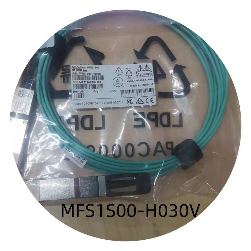 MFS1S00-H030V IB 200G mellanox Aoc كبل شبكة كبل 30 متر QSFP56 سرعة عالية منخفضة الكمون