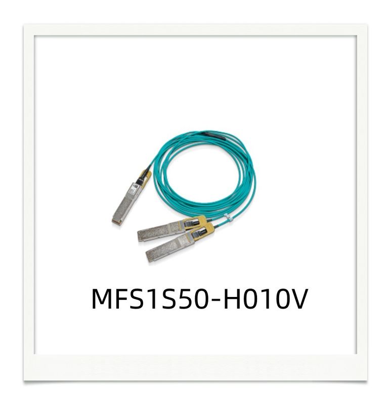 MFS1S50-H010V 200GbE إلى 2x100GbE كبل الألياف البصرية النشط كابلات InfiniBand كابل Mellanox AOC