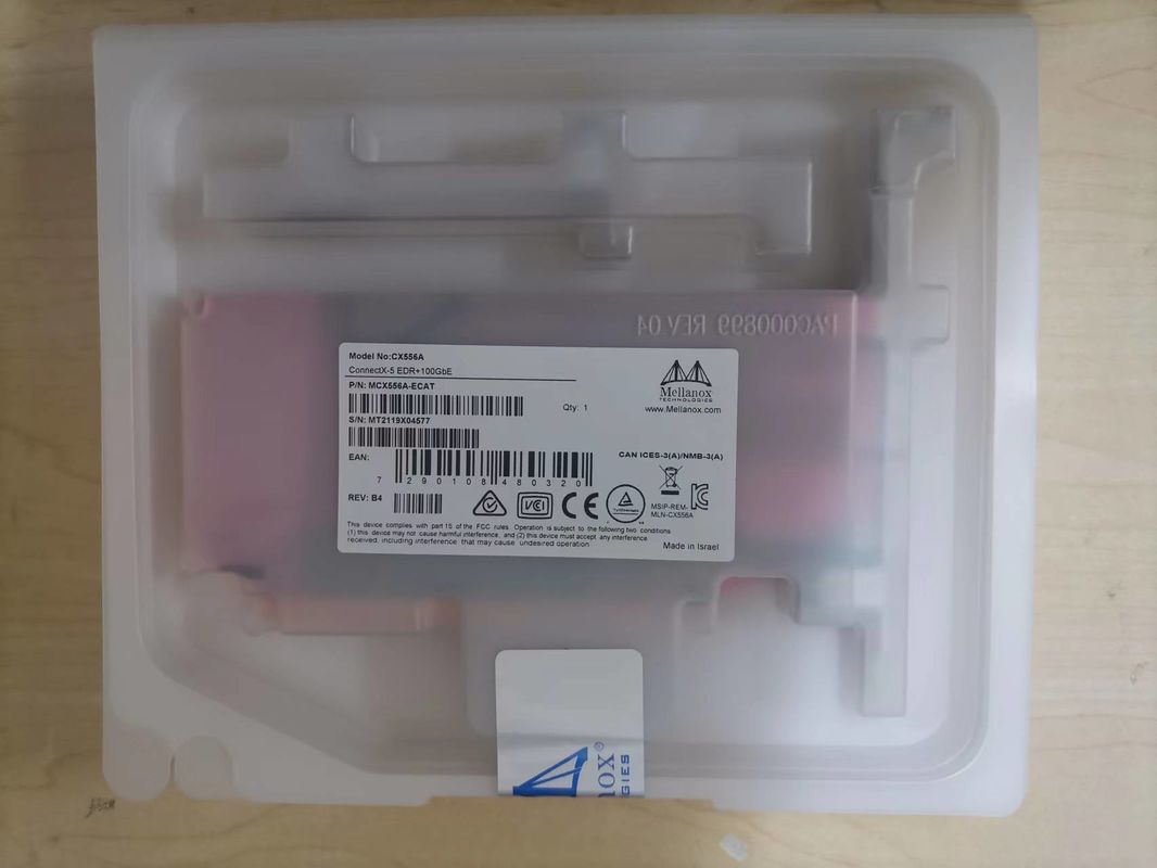 محول ConnectX-5 Ex VPI بطاقة شبكة Mellanox EDR InfiniBand ومنفذ مزدوج 100 جيجابت QSFP28 MCX556A-EDAT