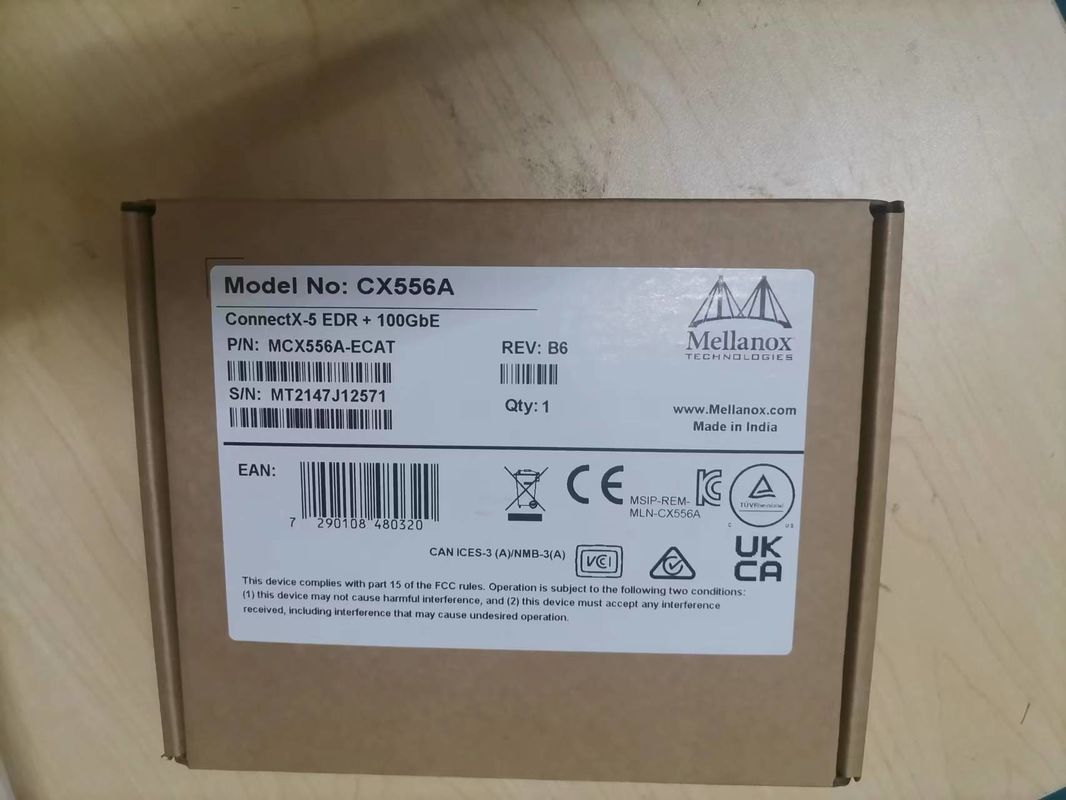 محول ConnectX-5 Ex VPI بطاقة شبكة Mellanox EDR InfiniBand ومنفذ مزدوج 100 جيجابت QSFP28 MCX556A-EDAT