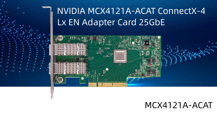 Mellanox ConnectX-4 Lx EN 25GbE Dual Port SFP28 PCIe3.0 X8 بطاقة واجهة الشبكة MCX4121A-ACAT