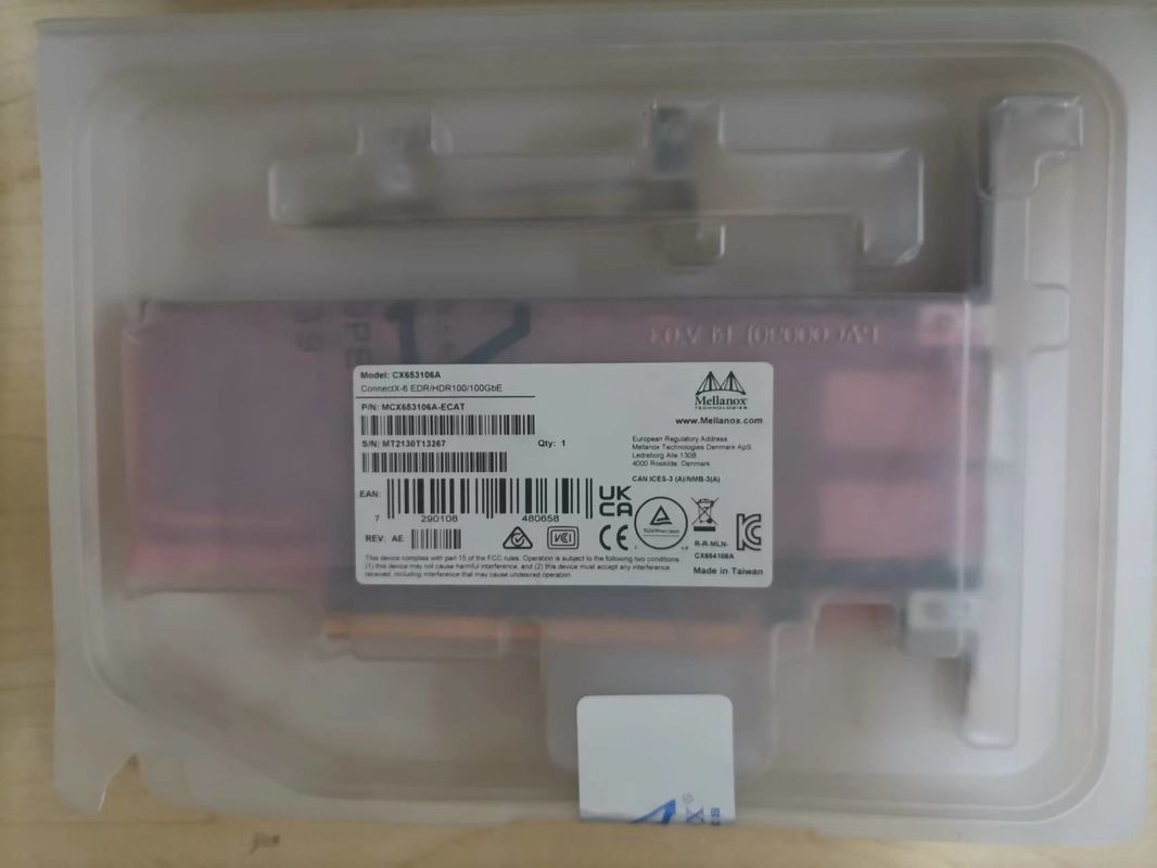 أصل MCX653106A-ECAT Connect X-6 100Gb / S محول إثنر QSFP56 مزدوج الموانئ