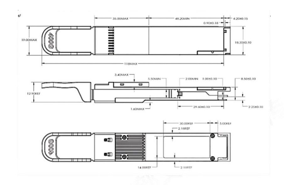 حل اتصال الشبكة الإيثيرنت 400G QSFP112 DR4 جهاز استقبال بصري لنقل الألياف الأحادية الوضع حتى 500m