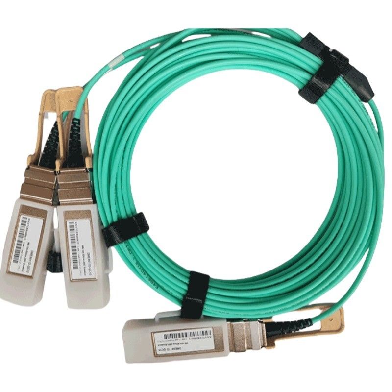 جهاز الاستقبال البصري يمكن توصيله بالشاشة الساخنة و 200G QSFP56 إلى 2x 100G QSFP56 كابل بصري نشط مع تعديل PAM4